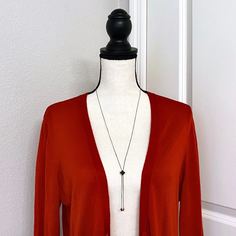 NEW YORK & COMPANY Red Sweater with 3/4 Sleeves